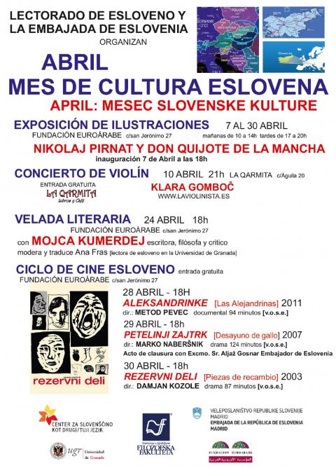 ABRIL, mes de la CULTURA ESLOVENA en Granada con exposiciones, cine, música y literatura.